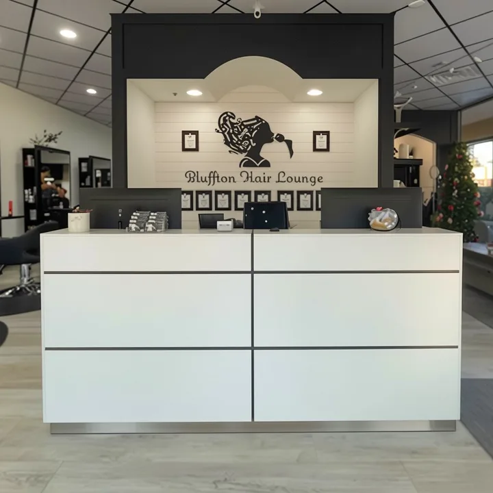 Inside Bluffton Hair Lounge - reception area
